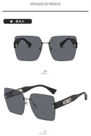 Designer Óculos de Sol Feminino – Estilo Moderno, Lentes Grandes, UV400, Elegância e Sofisticação