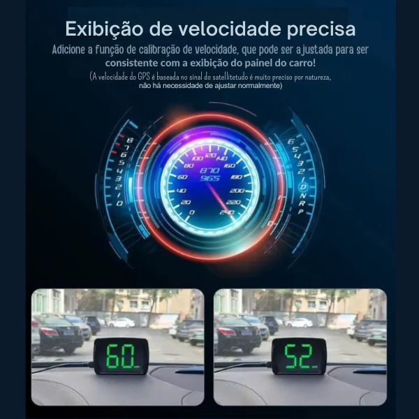 Velocímetro Digital com Projeção GPS – HUD para Carros, Motos e Caminhões