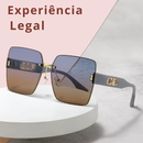 Designer Óculos de Sol Feminino – Estilo Moderno, Lentes Grandes, UV400, Elegância e Sofisticação