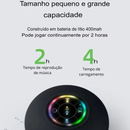 Mini Caixa de Som Bluetooth com LED – À Prova d’Água IPX4, Ventosa Super Forte, Ideal para Banheiro e Áreas Externas