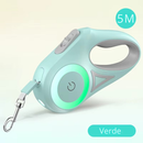 Guia Retrátil Automática ROJECO para Cães com LED | Leash Flexível e Iluminada para Passeios Noturnos, Corridas e Caminhadas