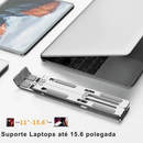 Suporte Dobrável de Alumínio para Notebook – Base Portátil Ajustável e Ergonômica para MacBook Air/Pro, Laptops