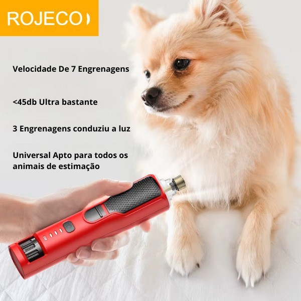 Cortador de Unhas Automático ROJECO – Aparador Silencioso para Gatos e Cães com LED