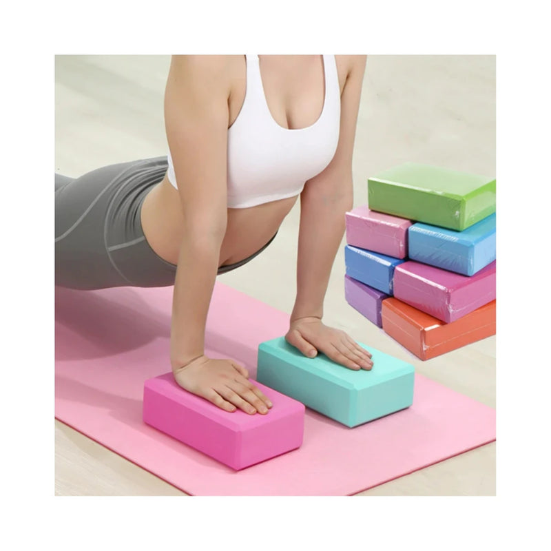 Bloco de Yoga em EVA – Tijolo de Espuma para Alongamento, Equilíbrio, Apoio e Exercícios de Yoga, Pilates e Dança