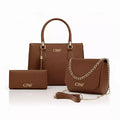 Kit Bolsas Femininas 3 Peças Bolsa Média Transversal e Carteira