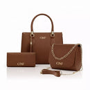 Kit Bolsas Femininas 3 Peças Bolsa Média Transversal e Carteira