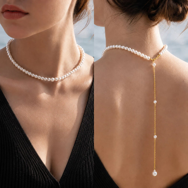 Colar Feminino Sofisticado de Pérolas | Design Y Banhado a Ouro 18K