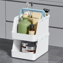 Caixa de Armazenamento Plástica Empilhável Organizador de Mesa e Banheiro